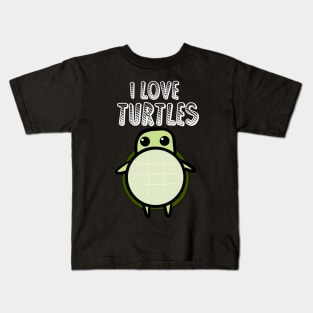 Funny Tshirt I Love Turtles Kids T-Shirt